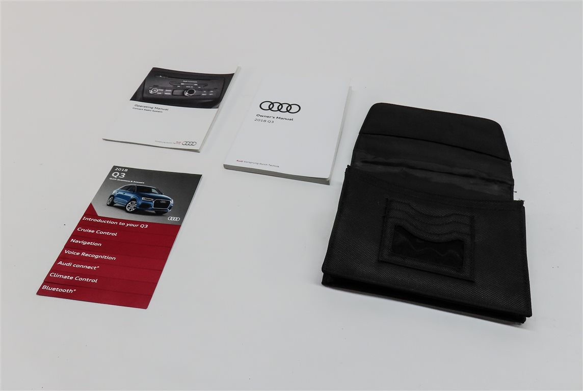 2018 AUDI Q3 (8U) OWNERS MANUAL BOOKLET SET 3 w/ CARRY CASE (BLACK)