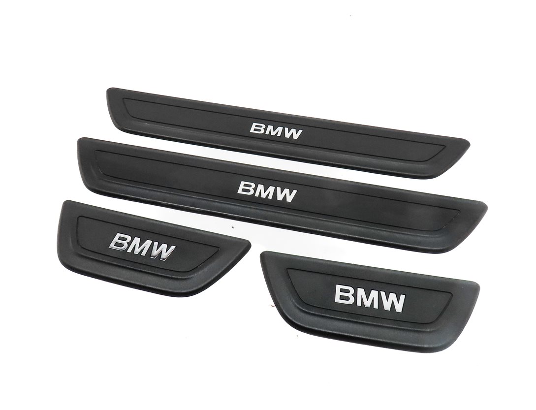 Thumbnail 1: 2011 BMW X3 (F25) FRONT REAR LEFT RIGHT BMW LOGO DOOR SILL SCUFF TRIM SET/4