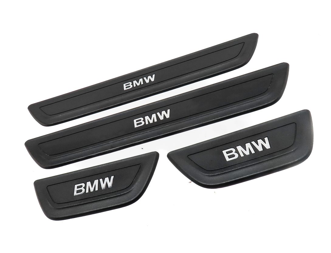 Thumbnail 3: 2011 BMW X3 (F25) FRONT REAR LEFT RIGHT BMW LOGO DOOR SILL SCUFF TRIM SET/4