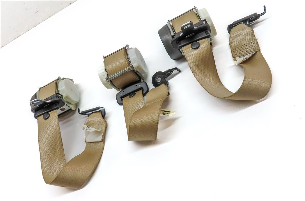 Thumbnail 3: 2011 BMW X3 (F25) REAR LEFT CENTER RIGHT SEAT SEATBELT RETRACTOR SET/3 (Beige)