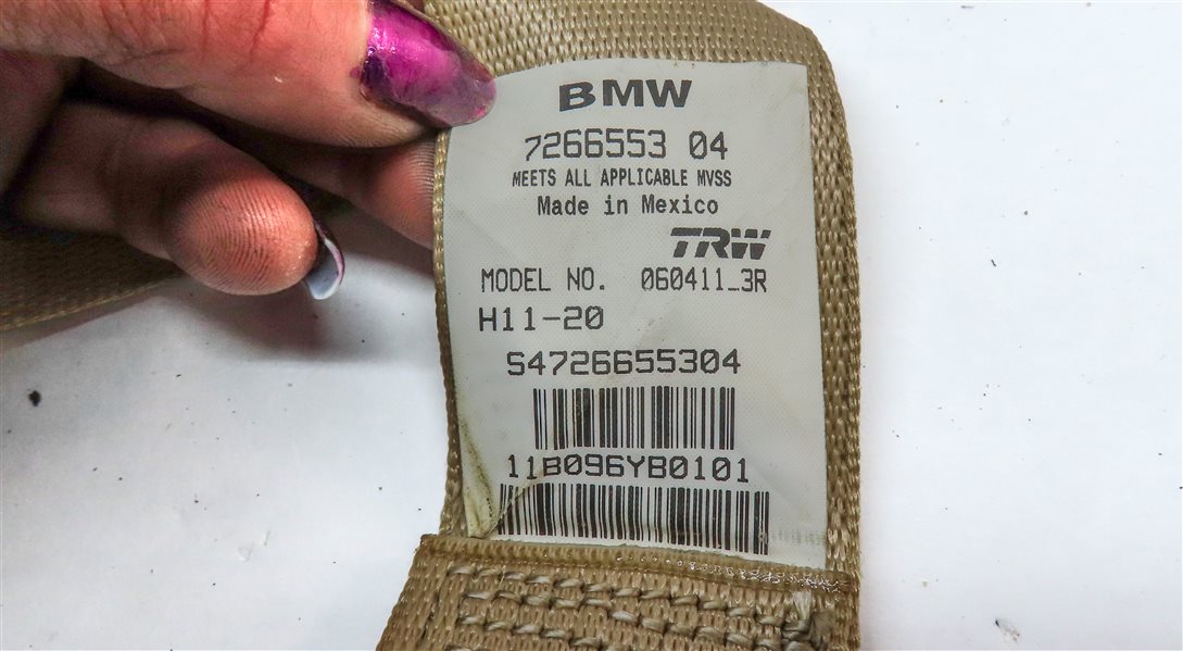 Thumbnail 5: 2011 BMW X3 (F25) REAR LEFT CENTER RIGHT SEAT SEATBELT RETRACTOR SET/3 (Beige)