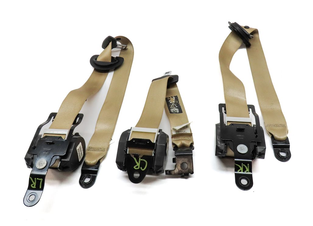 Thumbnail 4: 2010 BMW X5 E70 2ND ROW REAR LEFT RIGHT & CENTER SEATBELT RETRACTOR SET3 (BEIGE)
