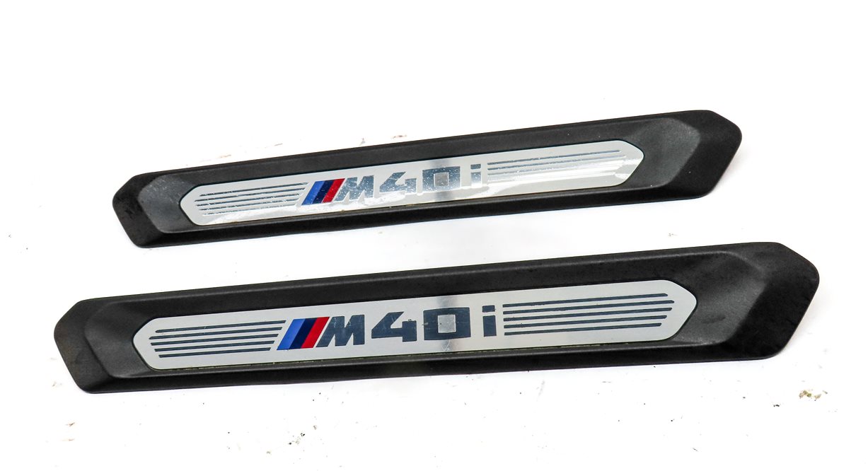 Thumbnail 2: 2019 BMW X3 (G01) FRONT LEFT & RIGHT DOOR SILL SCUFF PLATE ///M TRIM SET 2