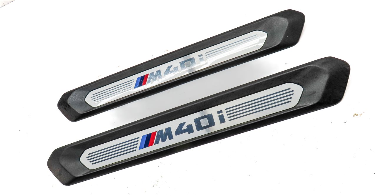 Thumbnail 3: 2019 BMW X3 (G01) FRONT LEFT & RIGHT DOOR SILL SCUFF PLATE ///M TRIM SET 2