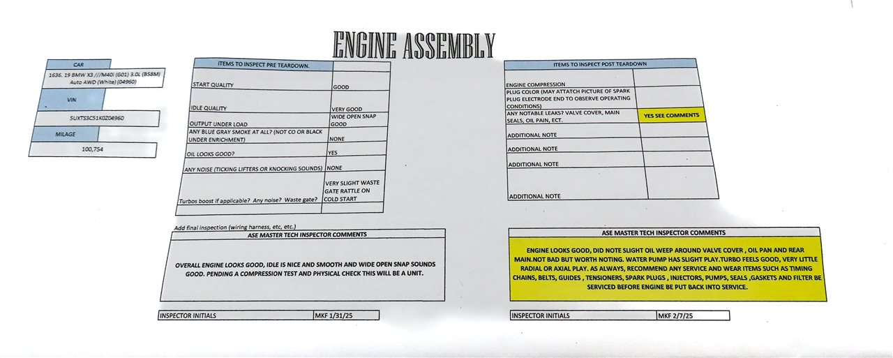 Thumbnail 7: 17-19 BMW 5 6GT 7 X3 X4 (F06 G01 G02 G11 G30) 3.0L (B58) ENGINE ASSEMBLY (100k)