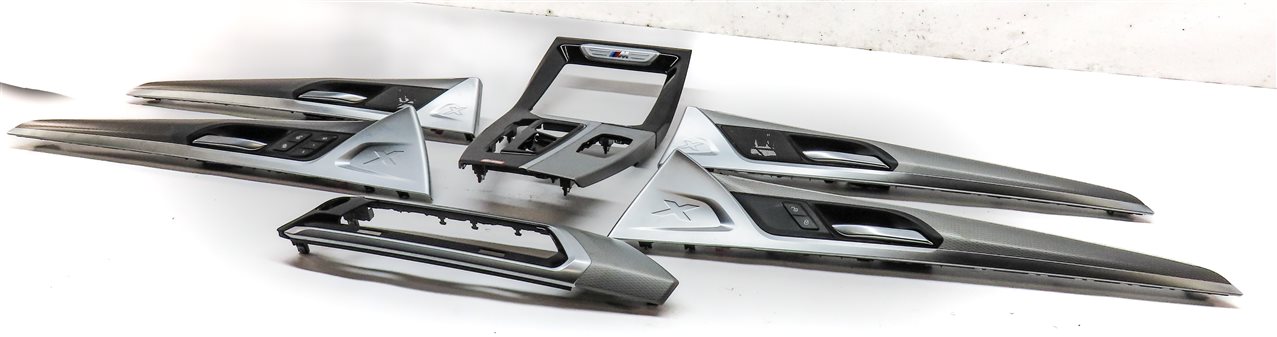 2019 BMW X3 (G01) FRONT REAR LEFT RIGHT DOOR DASH CONSOLE TRIM SET (ALUMINUM)