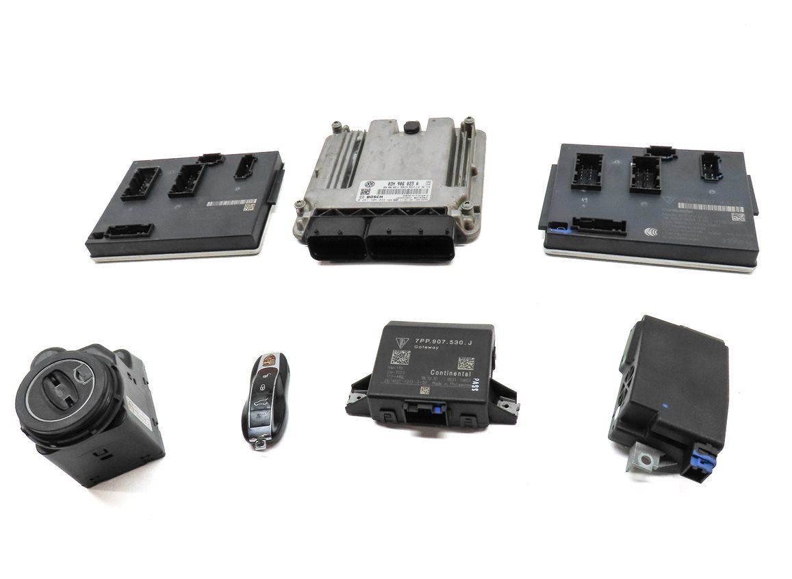 Thumbnail 2: 2011-2018 PORSCHE CAYENNE (958) 3.6L ENGINE ECM BCM IMMOBILIZER MODULE KEY SET