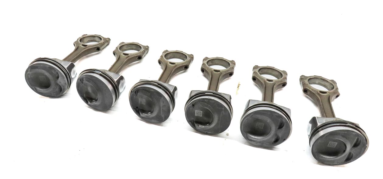11-18 PORSCHE CAYENNE (958) 3.6L M55 VR6 ENGINE PISTON w/ CONNECTING ROD SET 6