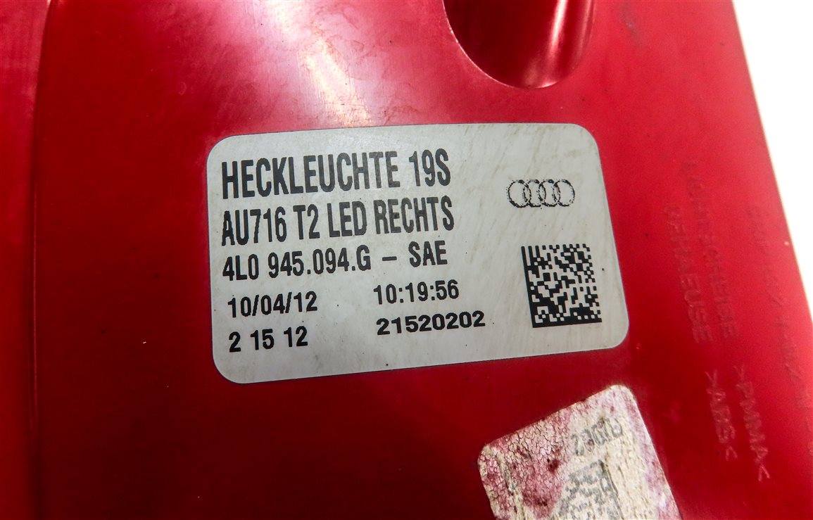 Thumbnail 6: 2010-2015 AUDI Q7 (4L) RIGHT PASSENGER REAR TAILLIGHT BRAKE LIGHT LAMP (LED)