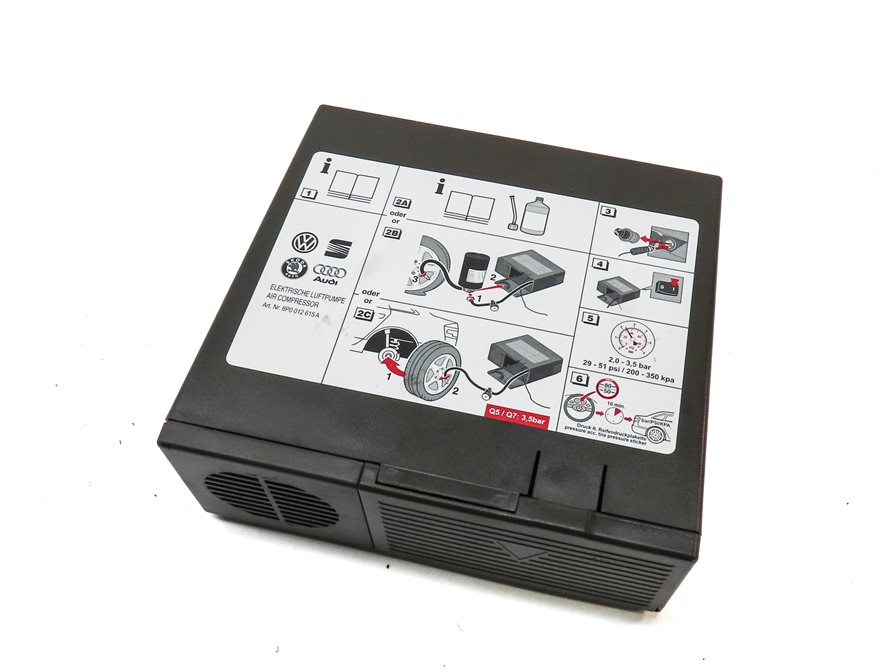 Thumbnail 1: 2015 AUDI Q7 PRESTIGE (4L) EMERGENCY ROADSIDE SPARE TIRE AIR PUMP COMPRESSOR KIT