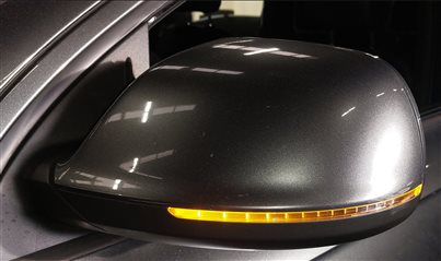 Thumbnail 2: 2013-2015 AUDI Q7 (4L) LEFT DRIVER P-FOLD BLIND SPOT DOOR MIRROR (Grey)