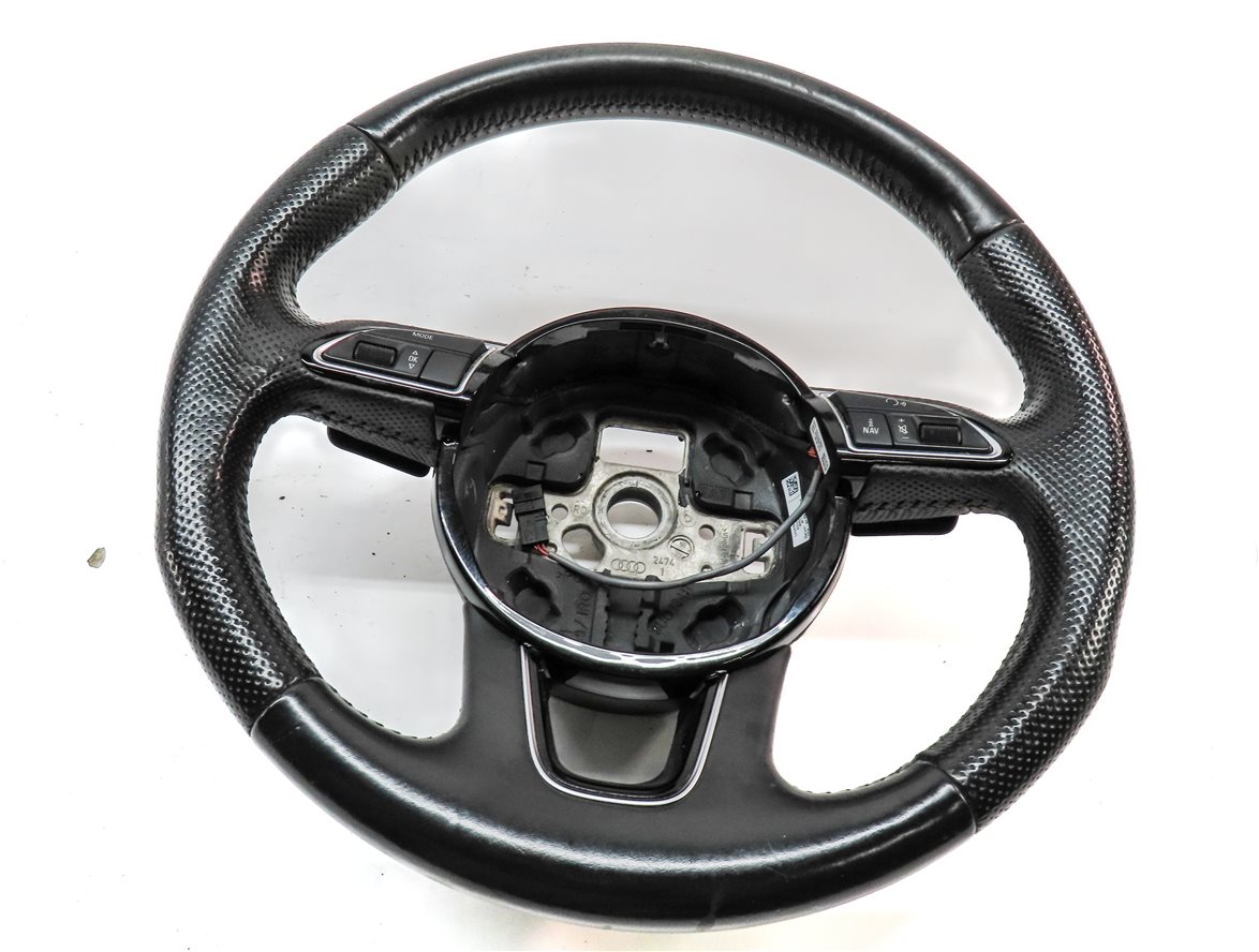 Thumbnail 2: 12-15 AUDI Q7 (4L) 3 SPOKE S-LINE STEERING WHEEL w/ SWITCHES & PADDLES (Black)