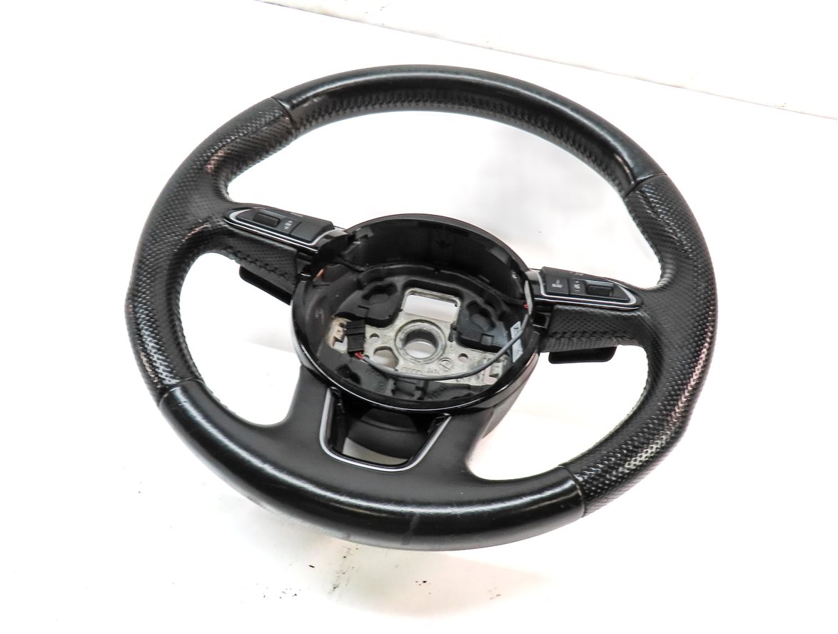 Thumbnail 3: 12-15 AUDI Q7 (4L) 3 SPOKE S-LINE STEERING WHEEL w/ SWITCHES & PADDLES (Black)