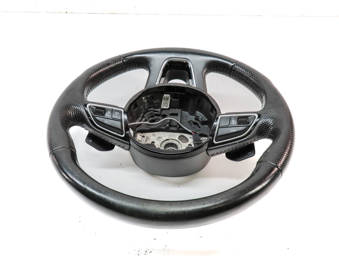 Thumbnail 4: 12-15 AUDI Q7 (4L) 3 SPOKE S-LINE STEERING WHEEL w/ SWITCHES & PADDLES (Black)