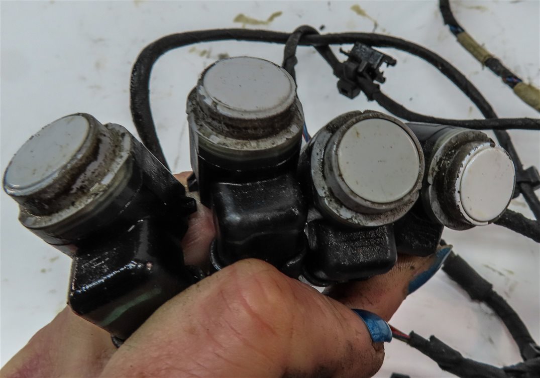 Thumbnail 5: 2010 AUDI S4 (B8 8K) REAR PARK ASSIST PDC SENSORT SET4 (White) w/ WIRING HARNESS