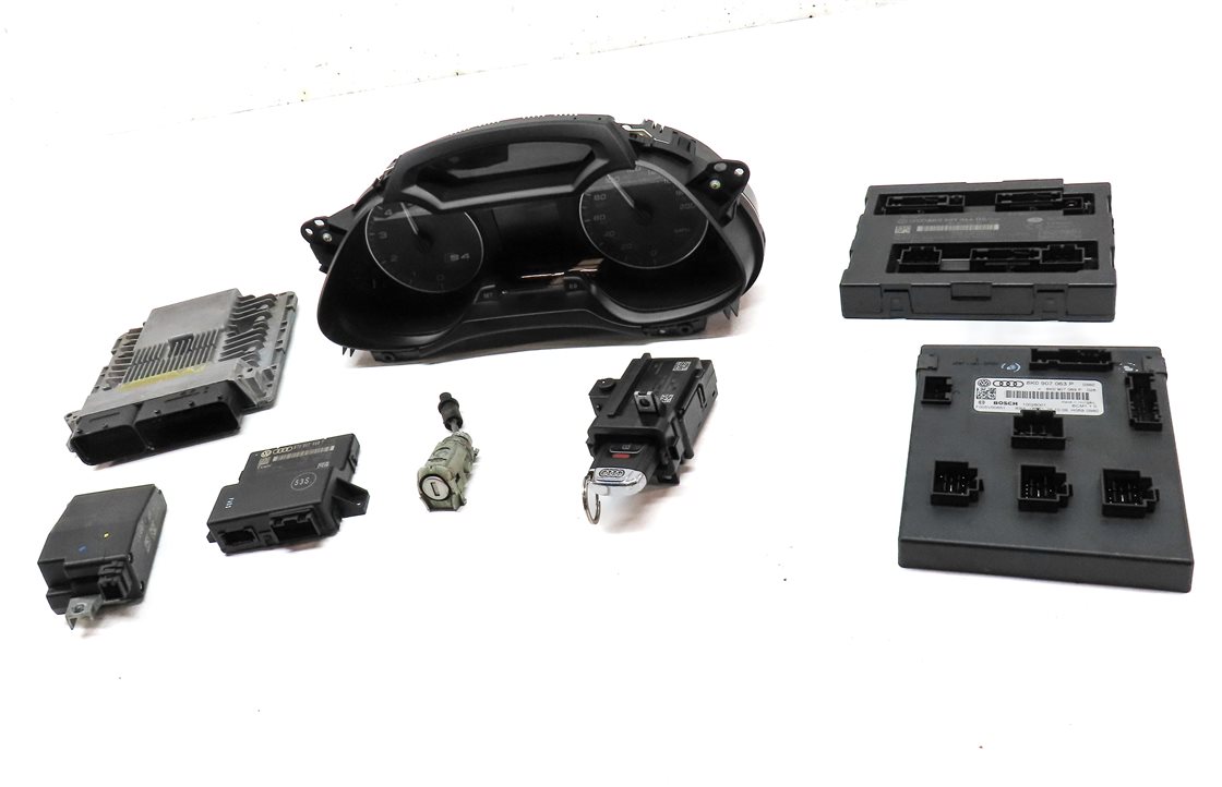 Thumbnail 2: 2010 AUDI S4 (B8 8K) 3.0L CCBA ENGINE BODY BCM ECM IMMOBILIZER MODULE KEY SET