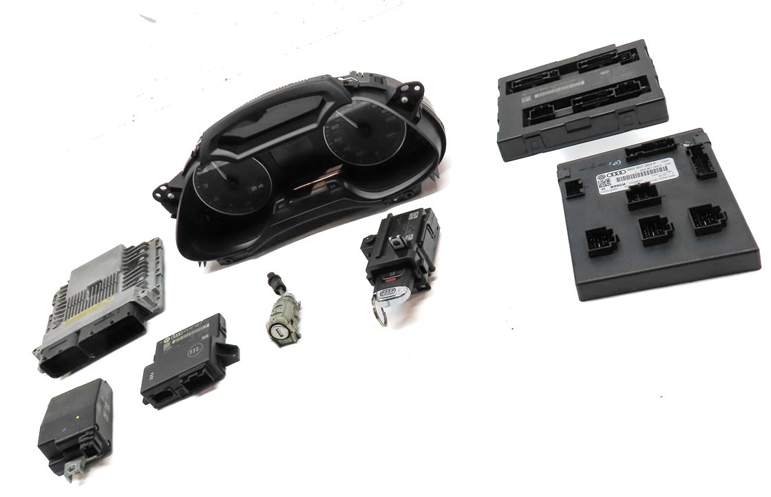 Thumbnail 3: 2010 AUDI S4 (B8 8K) 3.0L CCBA ENGINE BODY BCM ECM IMMOBILIZER MODULE KEY SET