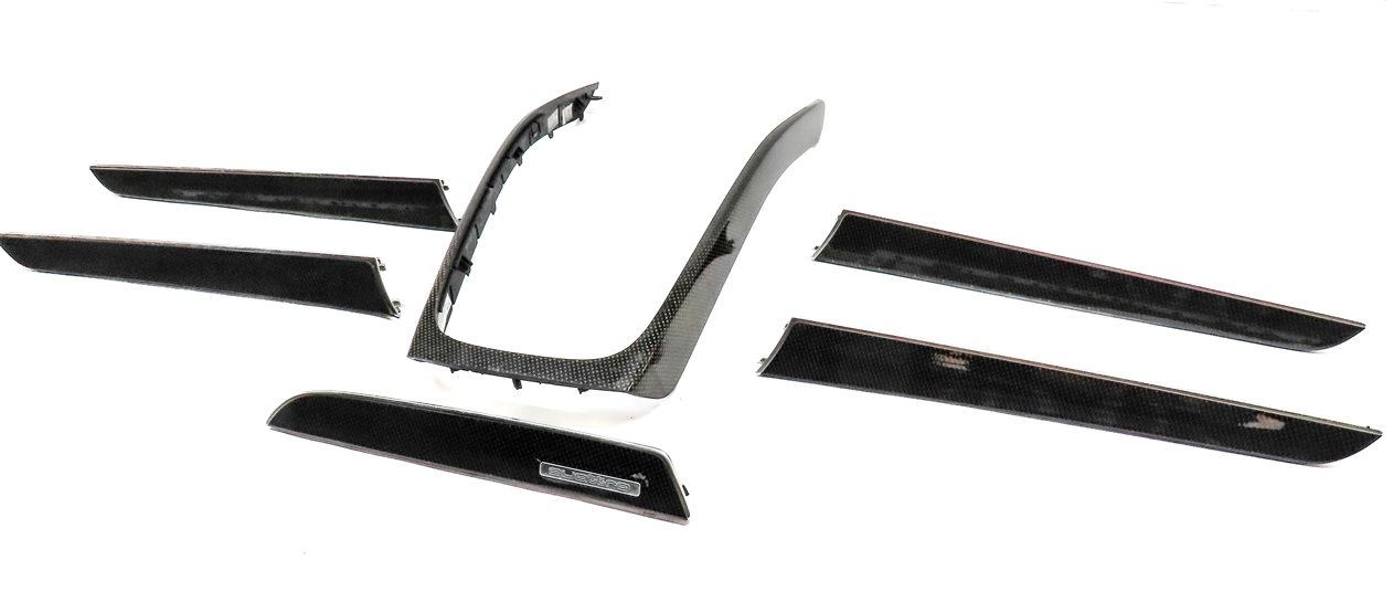 2010 AUDI S4 B8 8K FRONT REAR DOOR DASH CENTER CONSOLE CARBON FIBER TRIM SET 6