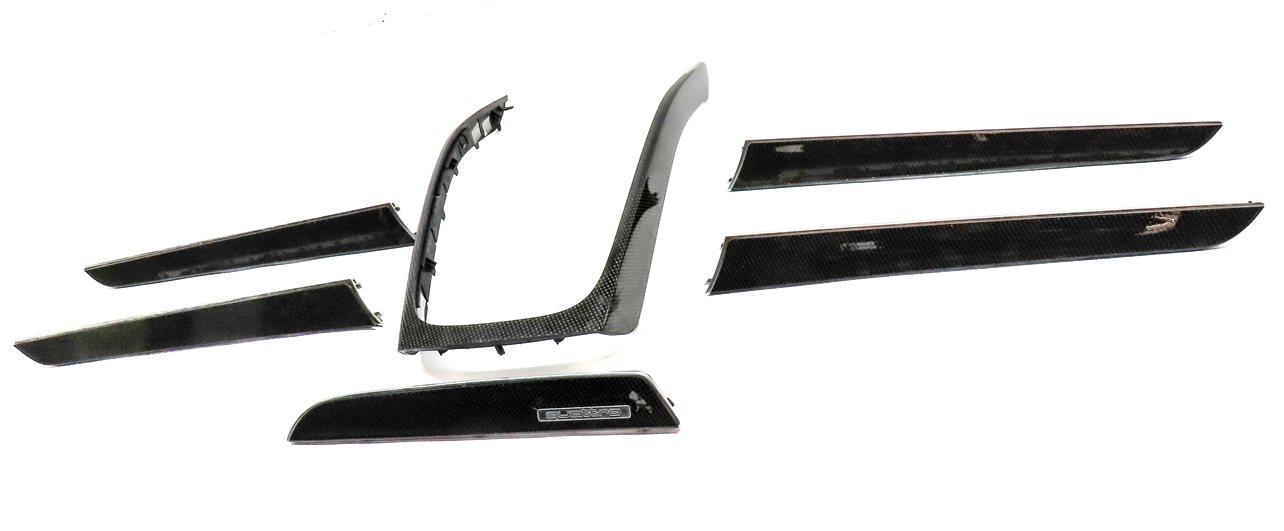 Thumbnail 2: 2010 AUDI S4 B8 8K FRONT REAR DOOR DASH CENTER CONSOLE CARBON FIBER TRIM SET 6