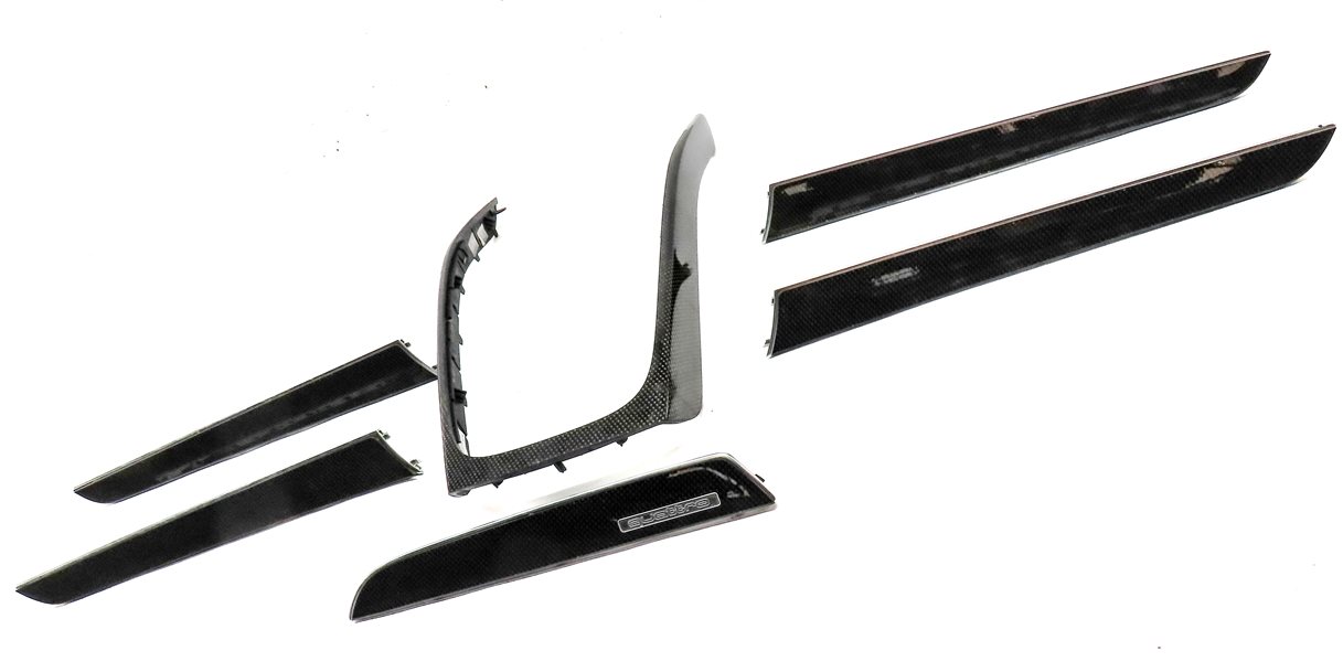 Thumbnail 3: 2010 AUDI S4 B8 8K FRONT REAR DOOR DASH CENTER CONSOLE CARBON FIBER TRIM SET 6