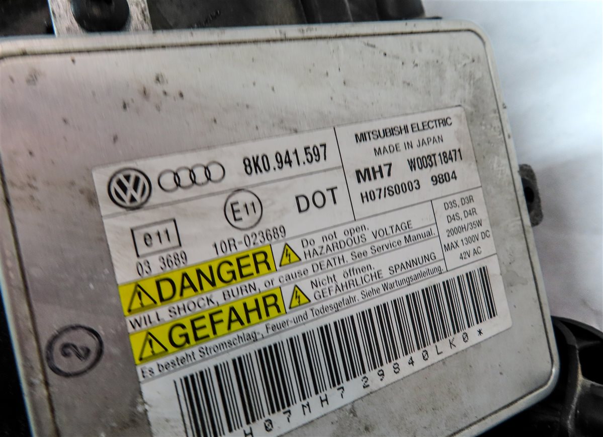 Thumbnail 7: 2009-2012 AUDI A4 S4 (B8 8K) LEFT - XENON HID HEADLIGHT LIGHT LAMP (NON AFS)