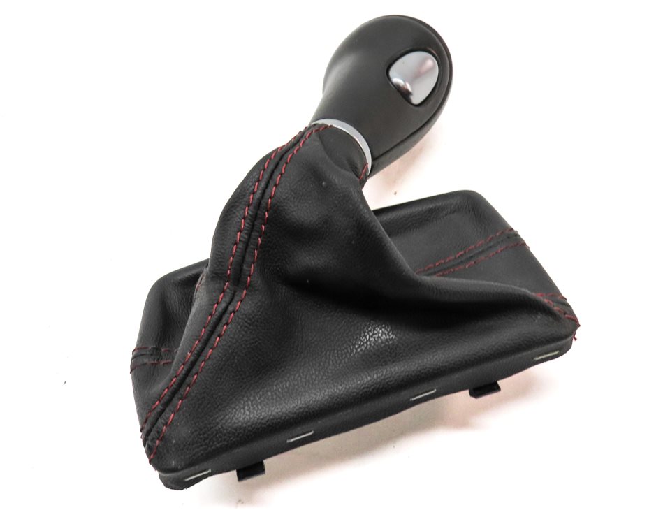 Thumbnail 4: 2010 AUDI S4 B8 8K AUTO AUTOMATIC SHIFTER SHIFT KNOB w/ BOOT BLACK w/ RED STITCH