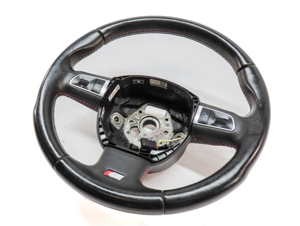 07-12 AUDI A4 S4 RS4 (B8 8K) 3 SPOKE SPORT STEERING WHEEL w/ SHIFT PADDLES BLACK