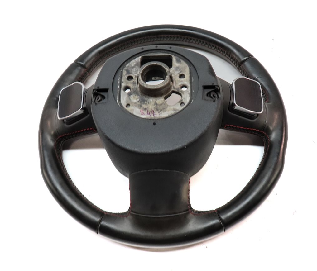 Thumbnail 5: 07-12 AUDI A4 S4 RS4 (B8 8K) 3 SPOKE SPORT STEERING WHEEL w/ SHIFT PADDLES BLACK