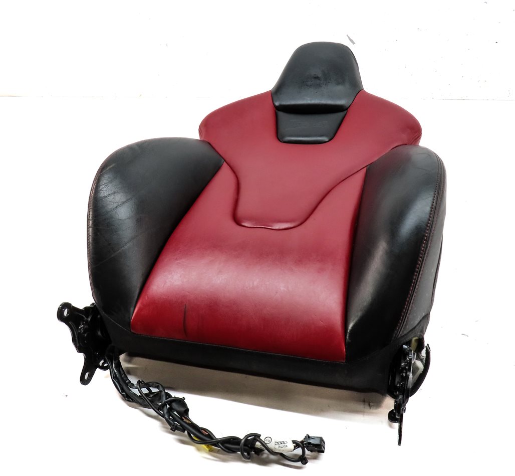 2010 AUDI S4 (B8 8K) FRONT RIGHT UPPER HEATED SPORT SEAT CUSHION (RED & BLACK)