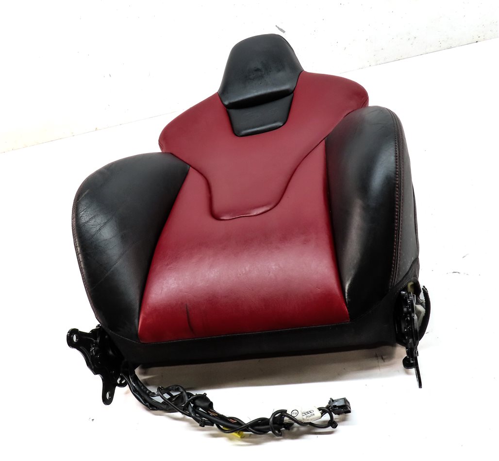 Thumbnail 2: 2010 AUDI S4 (B8 8K) FRONT RIGHT UPPER HEATED SPORT SEAT CUSHION (RED & BLACK)