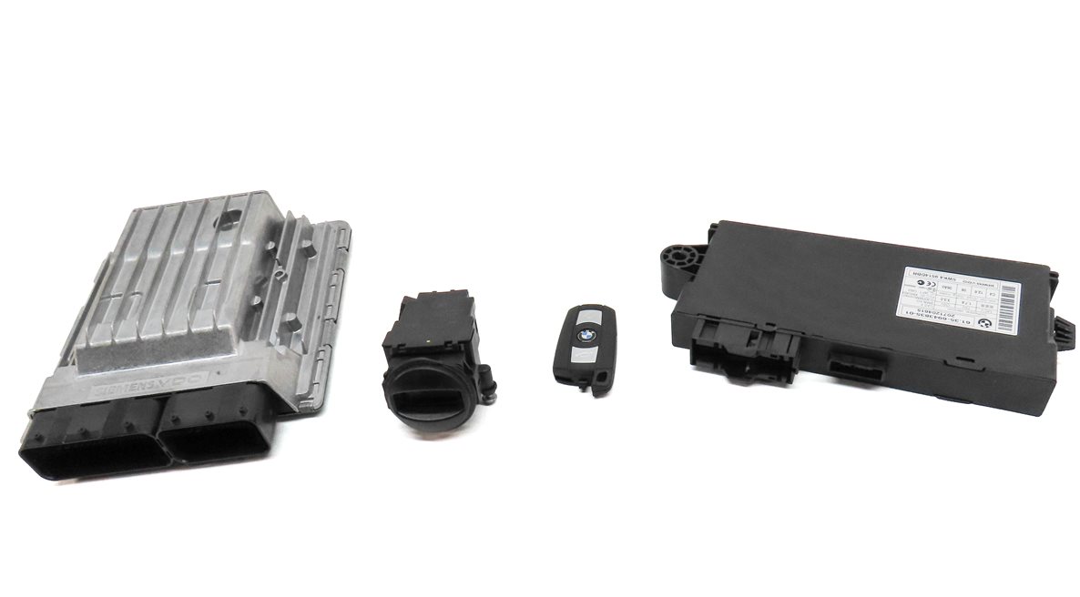 Thumbnail 2: 07-08 BMW 135i 335i 535i 3.0L N54 ENGINE MSD80 DME IMMOBILIZER MODULE KEY SET