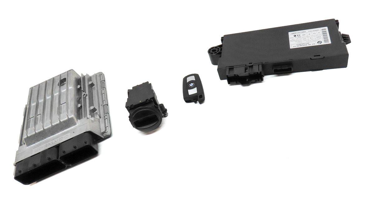 Thumbnail 3: 07-08 BMW 135i 335i 535i 3.0L N54 ENGINE MSD80 DME IMMOBILIZER MODULE KEY SET