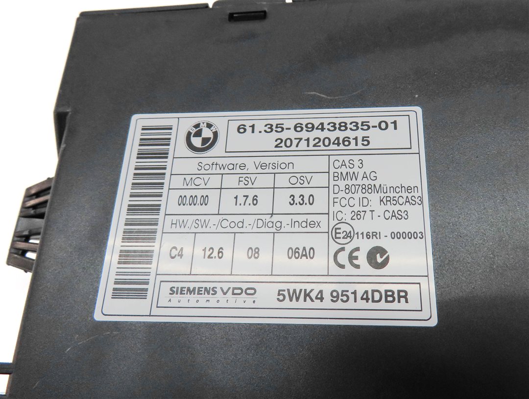 Thumbnail 5: 07-08 BMW 135i 335i 535i 3.0L N54 ENGINE MSD80 DME IMMOBILIZER MODULE KEY SET