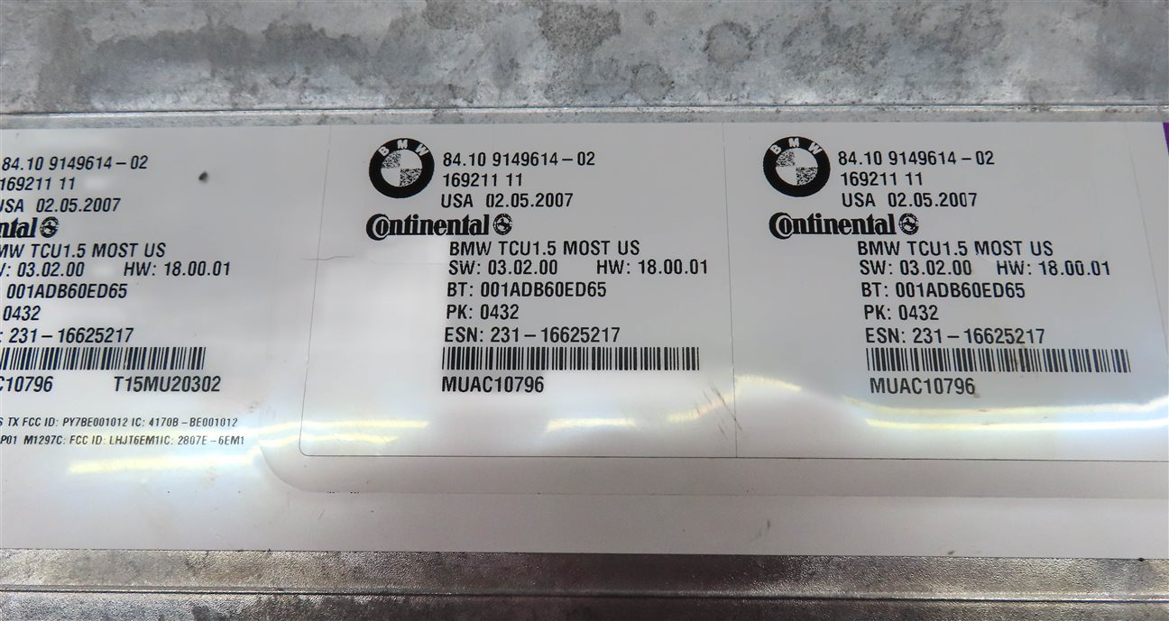 Thumbnail 4: 2006-2008 BMW 323i 535i X5 X6 (E60 E70 E71 E90) BLUETOOTH TELEMATICS MODULE