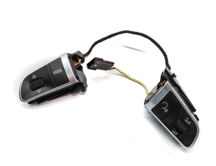 Thumbnail 1: 2011 AUDI Q7 (4L) LEFT & RIGHT STEERING WHEEL SWITCH BUTTON SET 2 & WIRE HARNESS