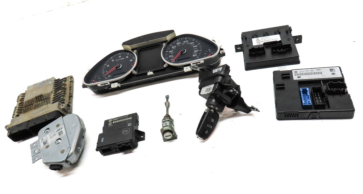 Thumbnail 4: 2011 AUDI Q7 (4L) 3.0L CJWB SUPER ENGINE ECM BCM IMMOBILIZER MODULE KEY SET