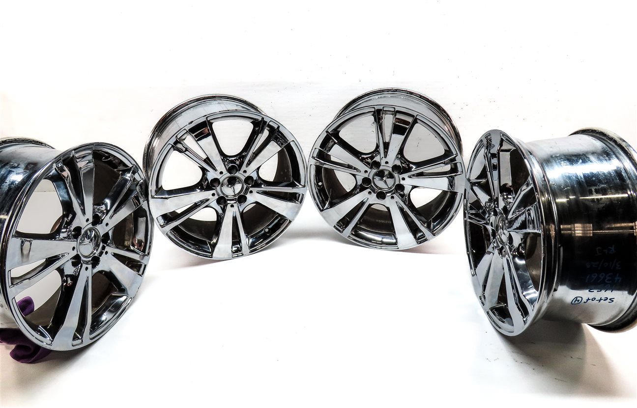 Thumbnail 3: 12-13 MERCEDES E300 E350 E400 E550 W212 18X8.5 10 SPOKE WHEEL RIM SET (CHROME)