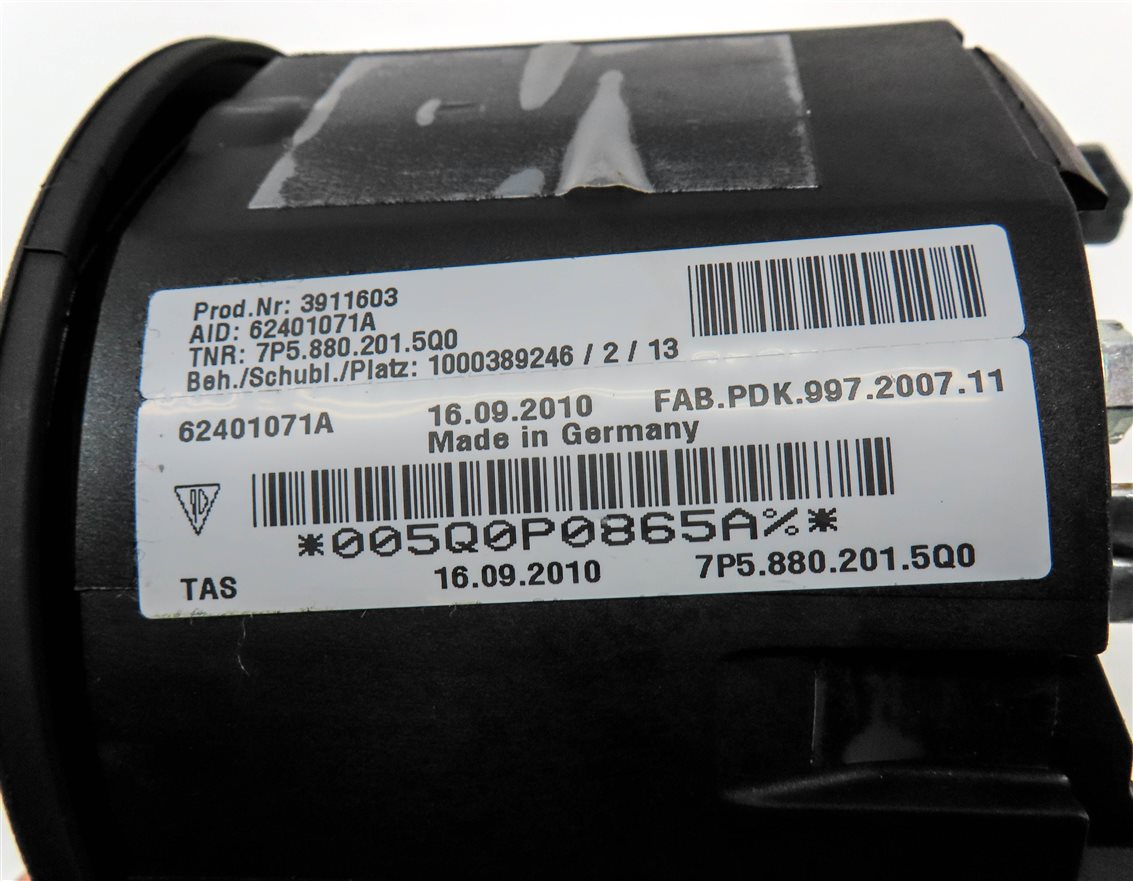 Thumbnail 6: 2011-2014 PORSCHE CAYENNE (958) DRIVER STEERING WHEEL SRS AIRBAG AIR BAG (Black)