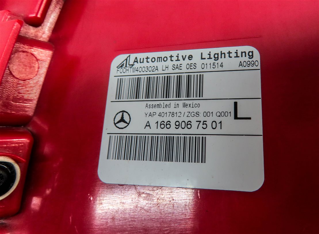 Thumbnail 6: 13-16 MERCEDES GL350 GL450 GL550 (X166) LEFT DRIVER TAILLIGHT BRAKE LIGHT LAMP