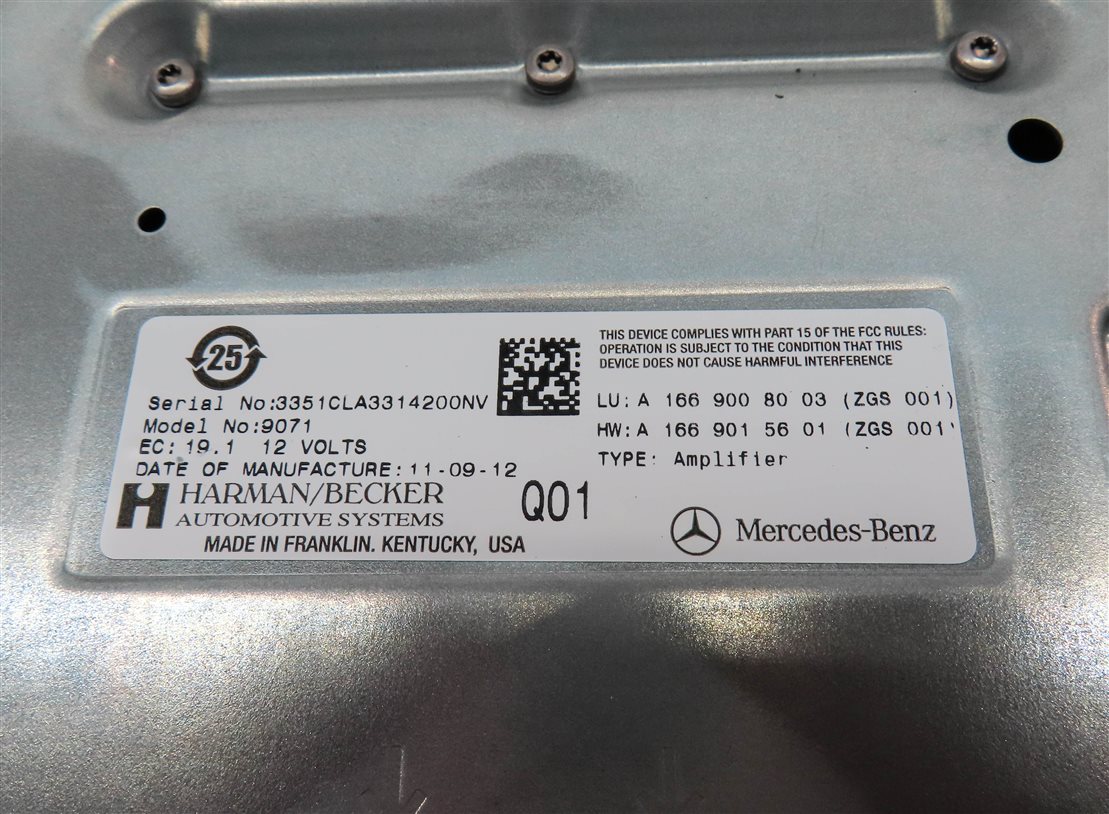 Thumbnail 5: 2013 MERCEDES GL350 (X166) RADIO AUDIO SYSTEM HARMAN BECKER AMPLIFIER AMP