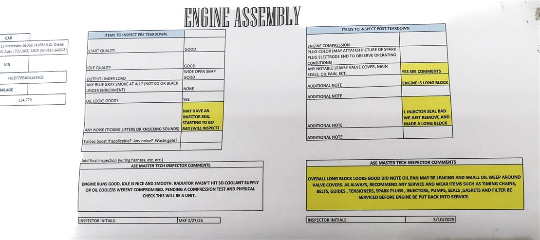 Thumbnail 7: 13-16 MERCEDES GL350 (X166) 3.0L DIESEL OM642 LONG BLOCK ENGINE ASSEMBLY (114k)