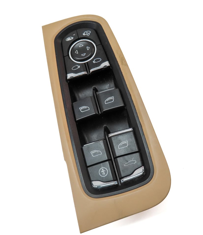 Thumbnail 3: 11-14 PORSCHE CAYENNE (958) DRIVER MASTER WINDOW SWITCH w/ BLIND SPOT (Beige)