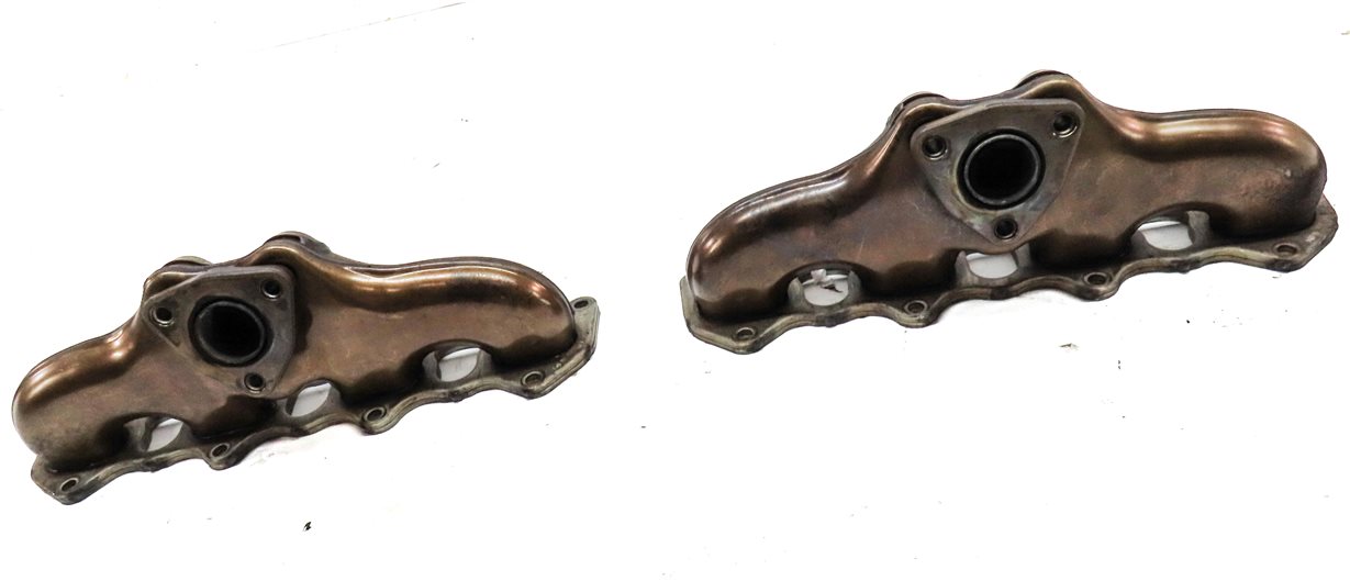 Thumbnail 3: 08-18 PORSCHE CAYENNE (958) 4.8L TURBO ENGINE LEFT & RIGHT EXHAUST MANIFOLD SET