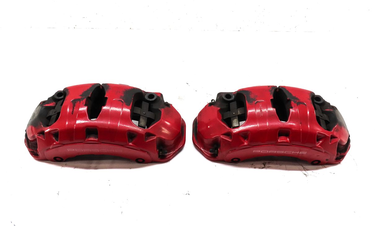 Thumbnail 4: 11-18 PORSCHE CAYENNE (958) TURBO FRONT & REAR BREMBO BRAKE CALIPER SET 4 (RED)