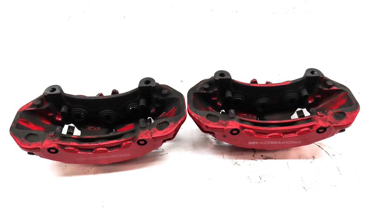 Thumbnail 6: 11-18 PORSCHE CAYENNE (958) TURBO FRONT & REAR BREMBO BRAKE CALIPER SET 4 (RED)