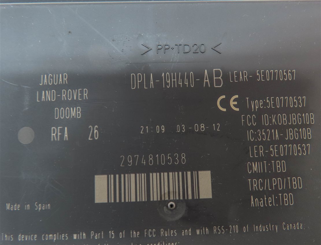 Thumbnail 13: 12-13 RANGE ROVER EVOQUE (L538) 2.0L TURBO ENGINE ECM IMMOBILIZER MODULE KEY SET