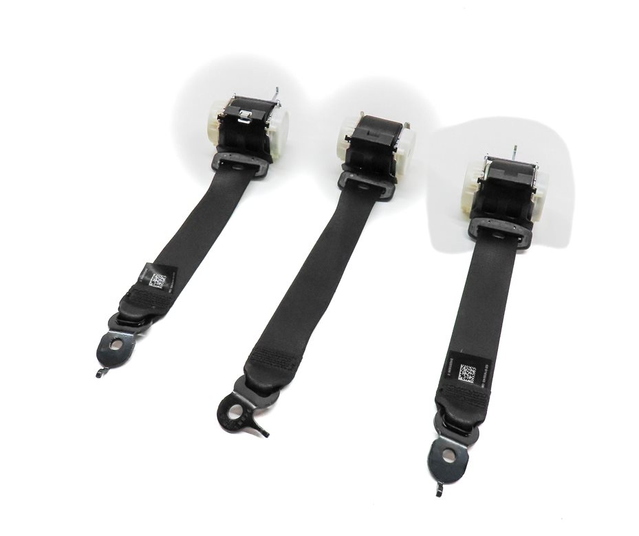 2013 BMW 750LI (F01) REAR LEFT RIGHT & CENTER SEATBELT RETRACTOR SET 3 (Black)