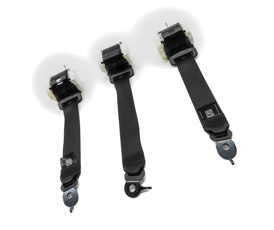 Thumbnail 3: 2013 BMW 750LI (F01) REAR LEFT RIGHT & CENTER SEATBELT RETRACTOR SET 3 (Black)