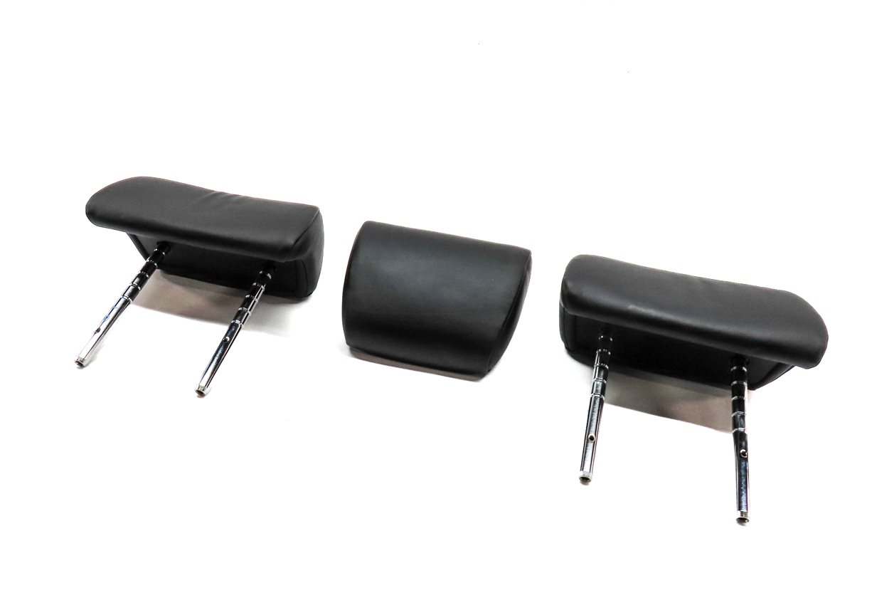 11-15 BMW 7 SERIES (F01) REAR LEFT RIGHT & CENTER SEAT HEADREST SET 3 (Black)
