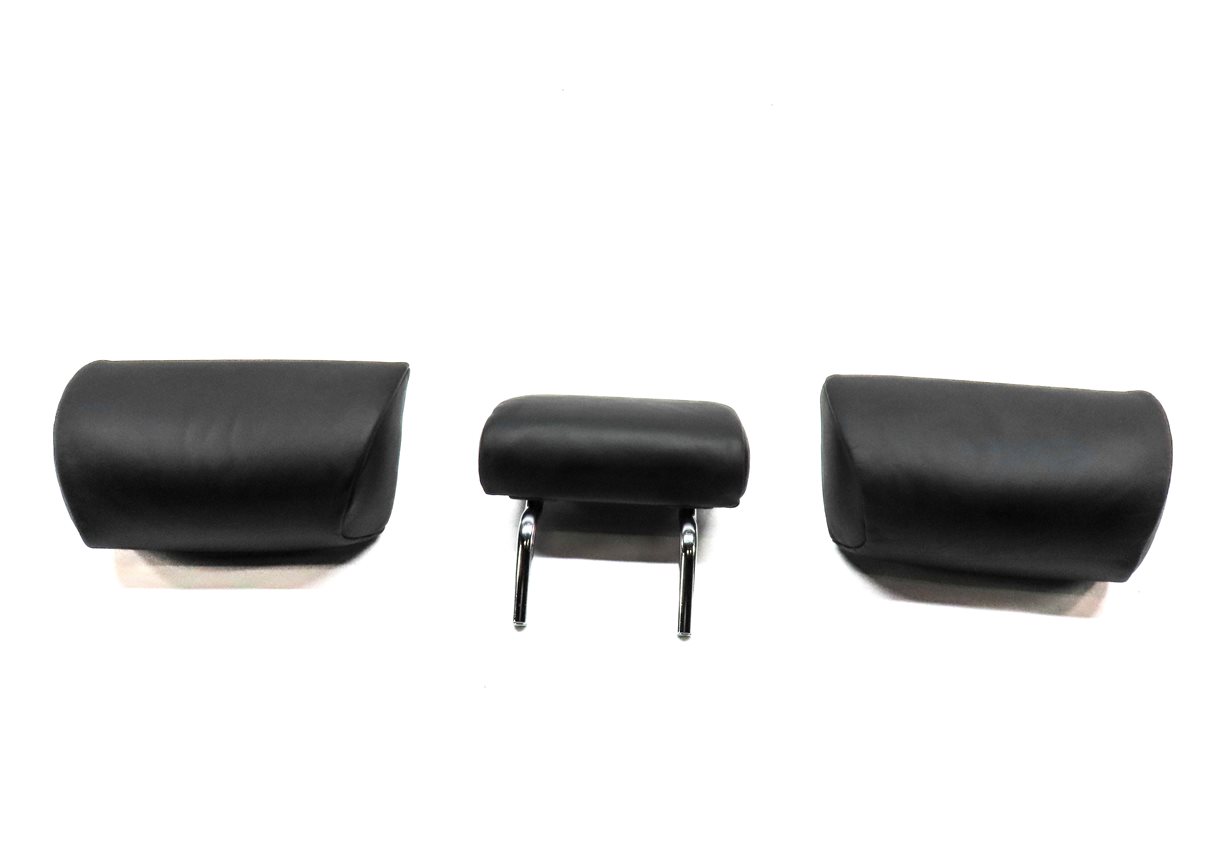 Thumbnail 4: 11-15 BMW 7 SERIES (F01) REAR LEFT RIGHT & CENTER SEAT HEADREST SET 3 (Black)